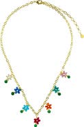 Panacea Beaded Flower Charm Necklace
