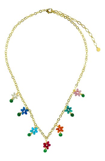 Panacea Beaded Flower Charm Necklace