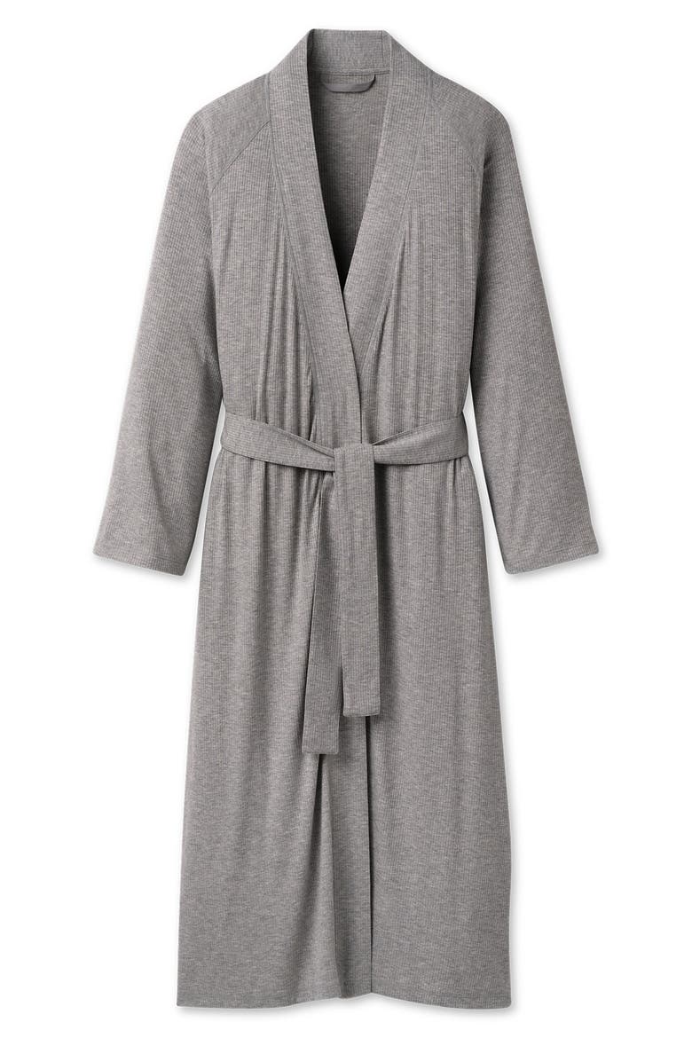 Myra Rib Robe, Alternate, color, GREY HEATHER