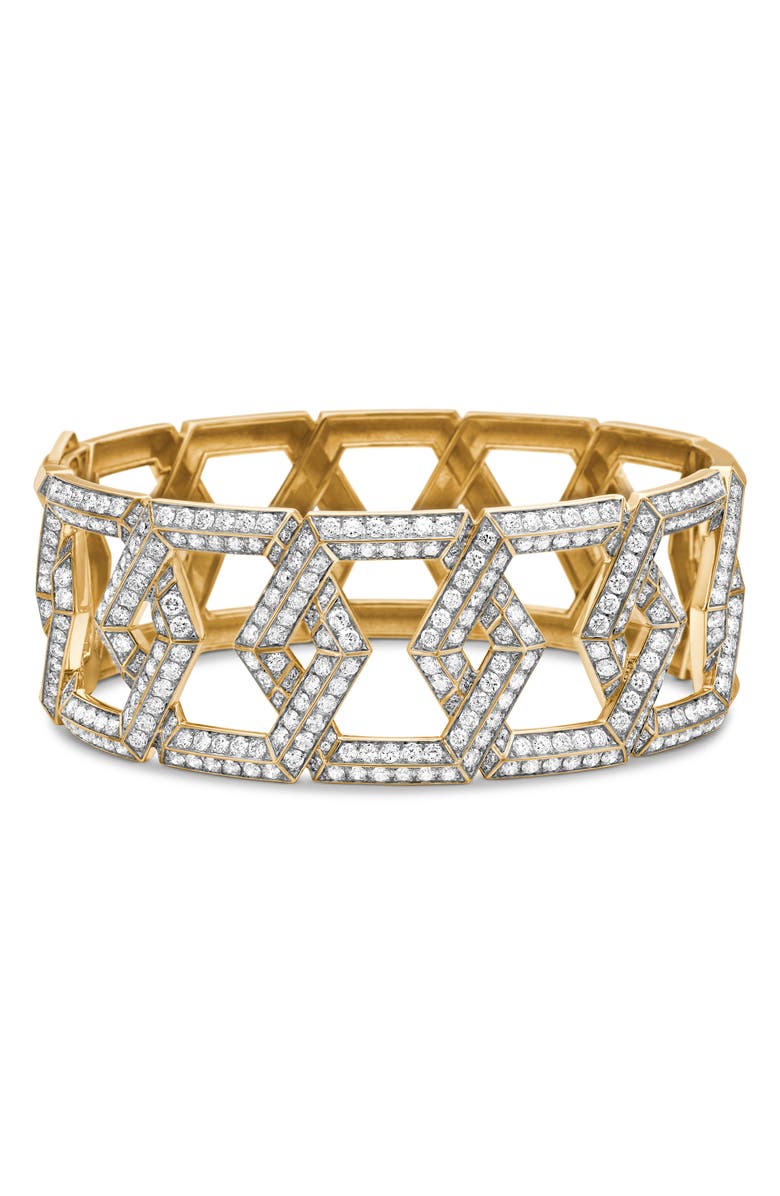 David Yurman Carlyle Bracelet in 18K Yellow Gold with Pavé Diamonds, Alternate, color,