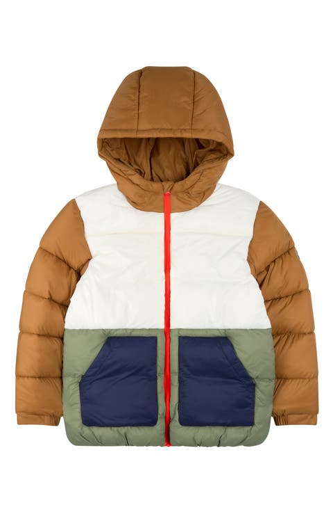 Kids' Colourblock Fashion Puffer Jacket