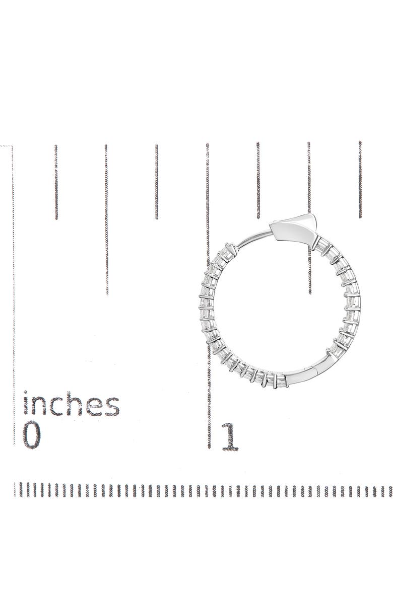 Haus of Brilliance 14K White Gold 3.0 Cttw Princess Cut Diamond Inside Out Hoop Earrings - 28 MM, Alternate, color, White