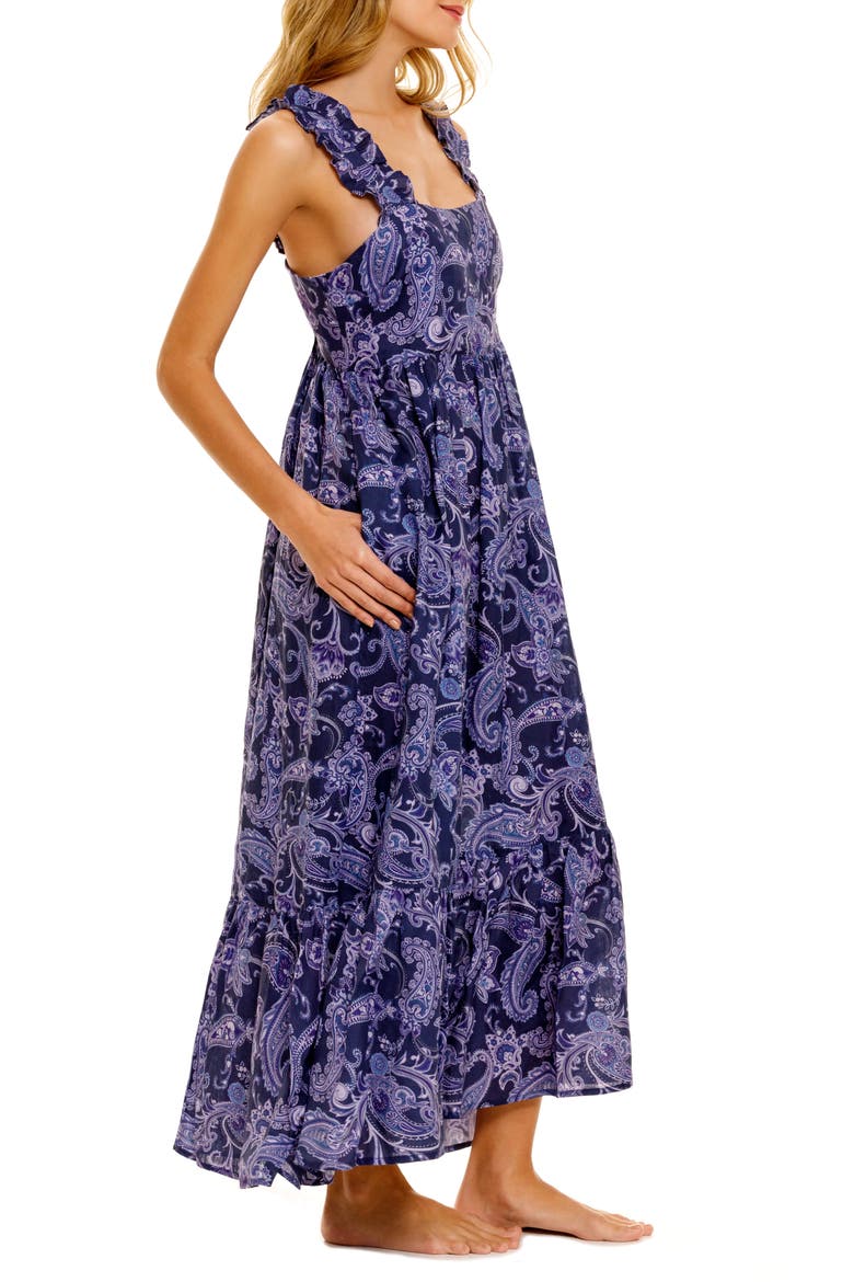 Mika Syrus Blue Linen Nightgown, Alternate, color, SYRUS BLUE