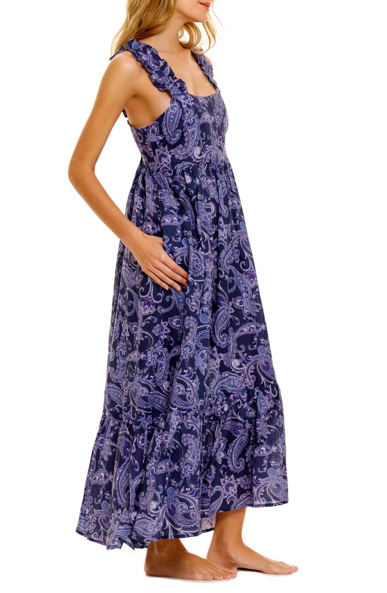 The Lazy Poet Mika Syrus Blue Linen Nightgown, Alternate, color, Syrus Blue