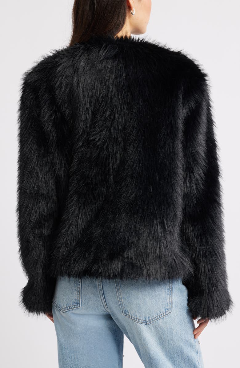 Open Edit Faux Fur Jacket, Alternate, color, Black