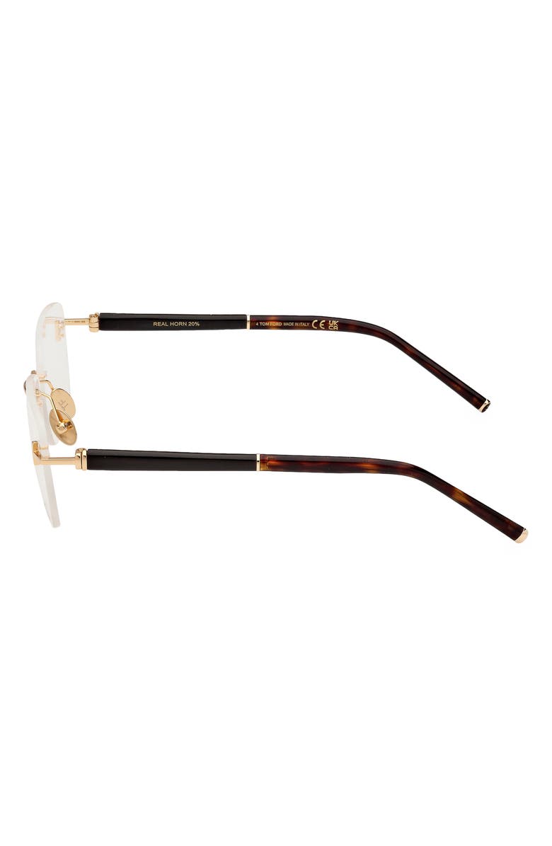 TOM FORD 56mm Rectangular Optical Glasses, Alternate, color, Yellow / Black / Striped Brown