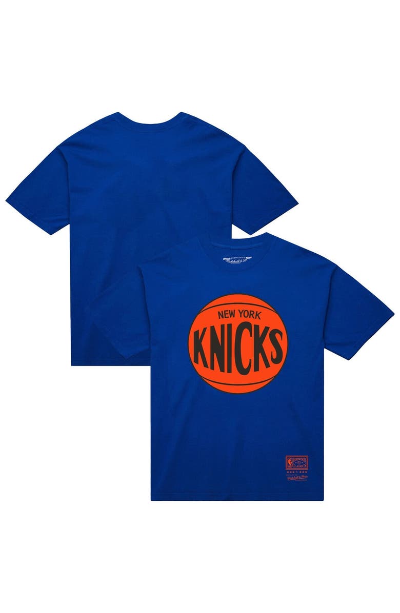 Mitchell & Ness Unisex Mitchell & Ness Blue New York Knicks Hardwood Classics MVP Logo T-Shirt, Alternate, color, Blue
