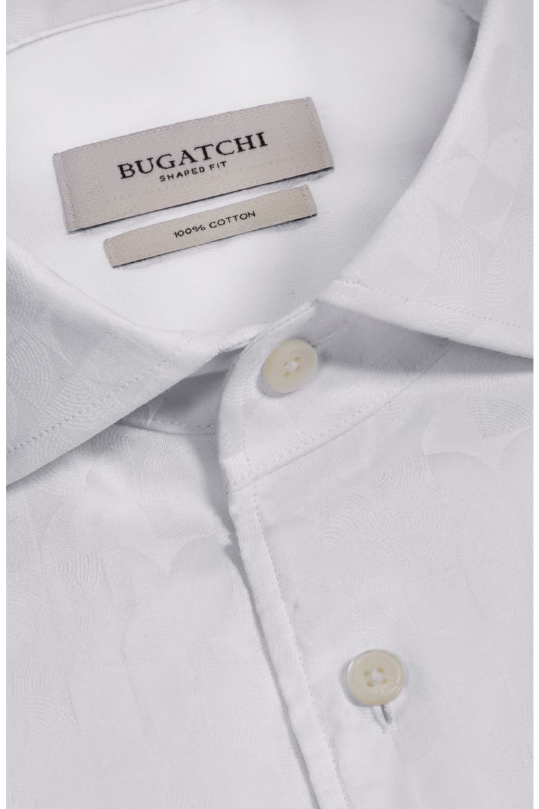 Alvin Shaped Fit Jacquard Button-Up Shirt, Alternate, color, WHITE