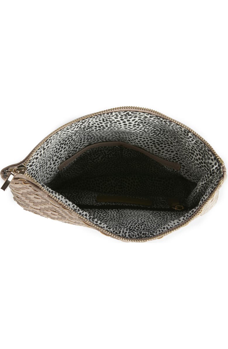 Sole Society Lisbeth Weave Foldover Clutch, Alternate, color, Nude Combo