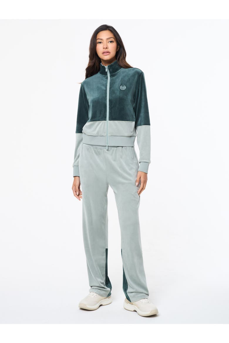 Lina Velour Track Pant, Alternate, color, GREEN GABLES