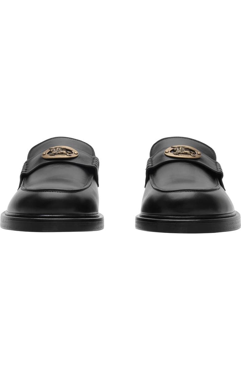 Burberry Leather Pembroke Loafers, Alternate, color, Black