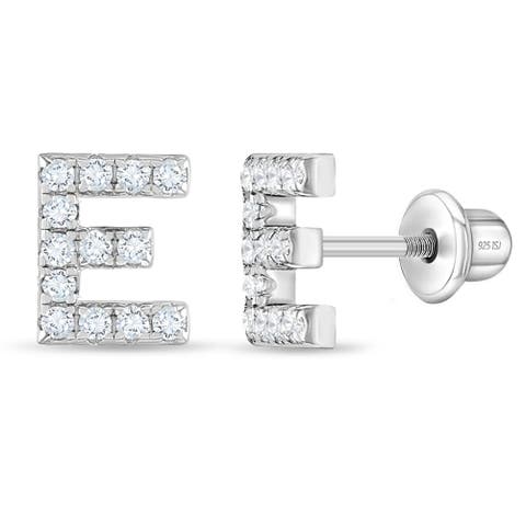 Cubic Zirconia Letter Initial Earrings