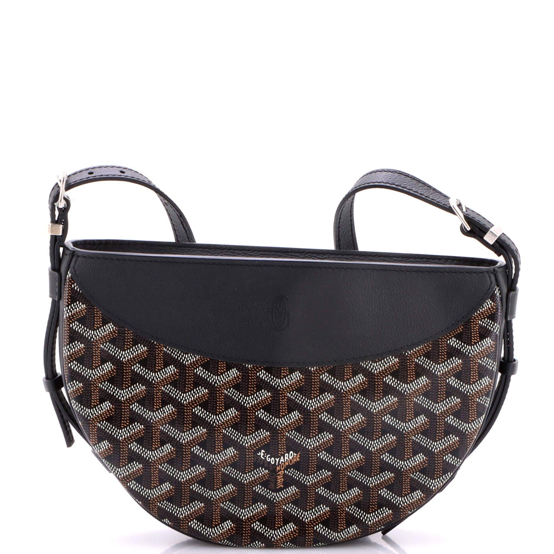 Hirondelle Shoulder Bag Coated Canvas and Leather, Main, color, Black