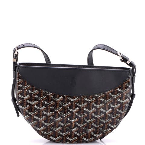 Hirondelle Shoulder Bag Coated Canvas and Leather