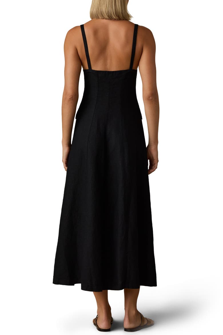 Sun Strider Milo Linen Dress, Alternate, color, BLACK