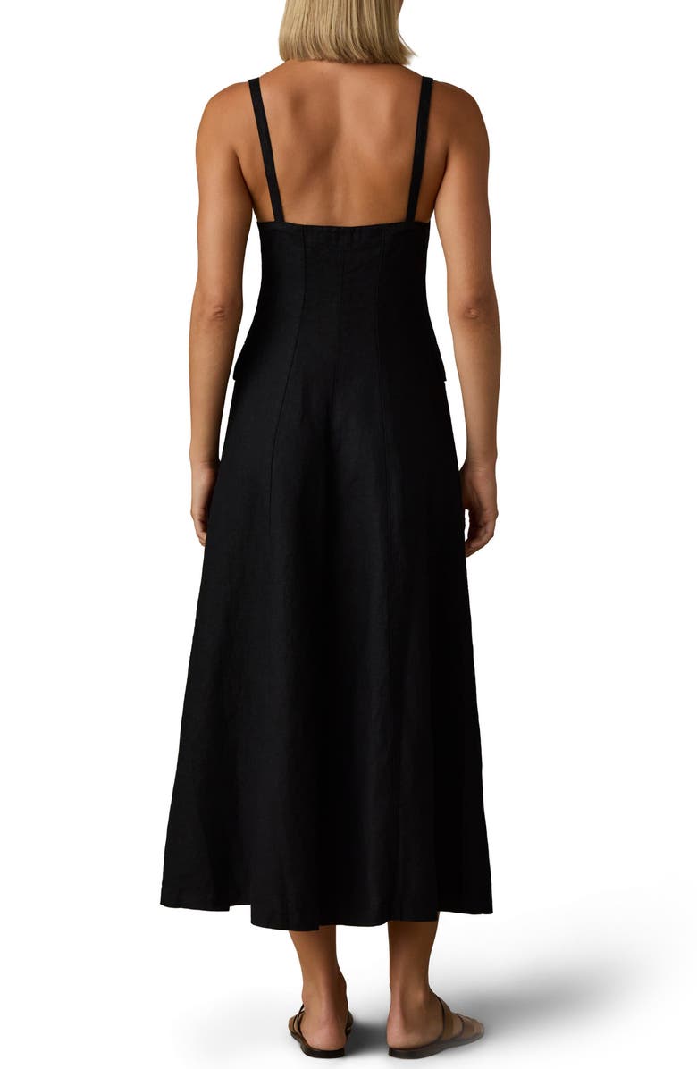 Faherty Sun Strider Milo Linen Dress, Alternate, color, Black