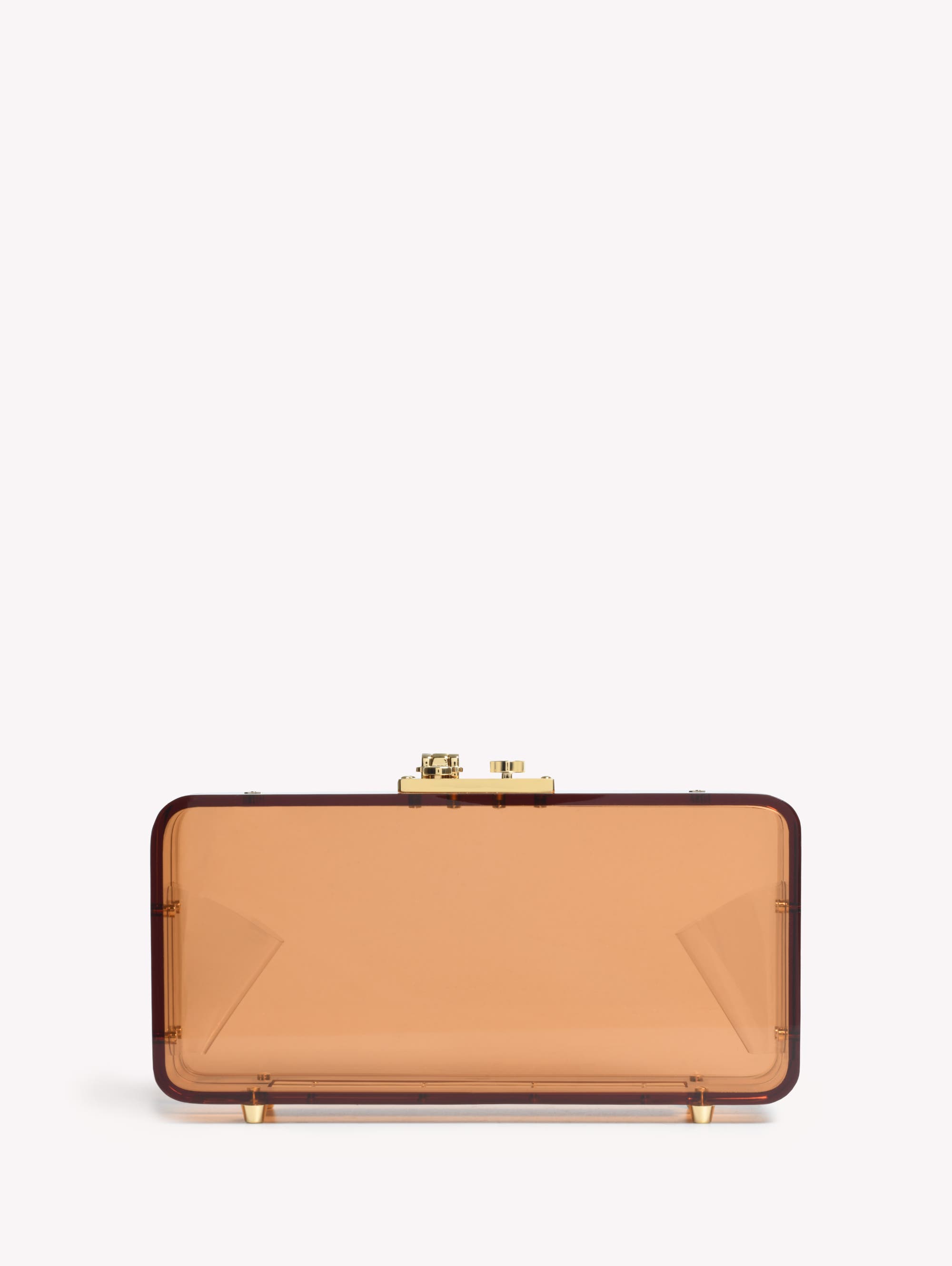 Gianvito Rossi Valì Plexi Clutch, Main, color, Metallic Gold Plexi