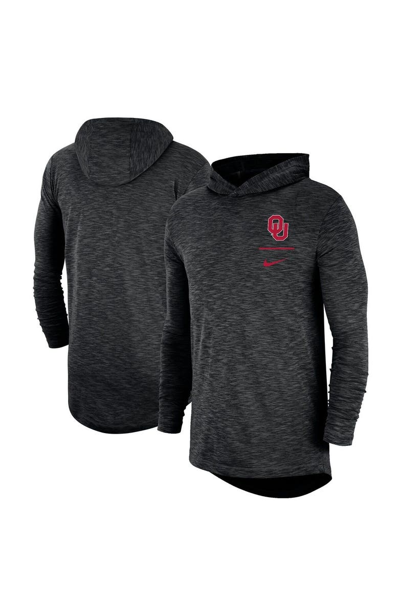 Nike Men's Nike Black Oklahoma Sooners Slub Performance Long Sleeve Hoodie T-Shirt, Main, color, Black