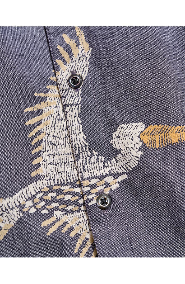 Billy Reid Wilson Pelican Swarm Print Cotton Oxford Cloth Button-Up Shirt, Alternate, color, Carbon Blue
