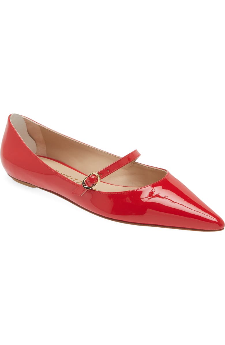 Stuart Weitzman Emilia Mary Jane Flat, Main, color, Cherry