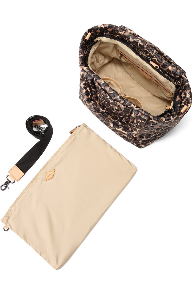 MZ Wallace Small Metro Deluxe Quilted Nylon Tote, Alternate, color, Leopard