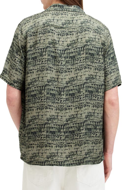Allsaints Liszt Texture Print Relaxed Fit Shirt In Jet Black