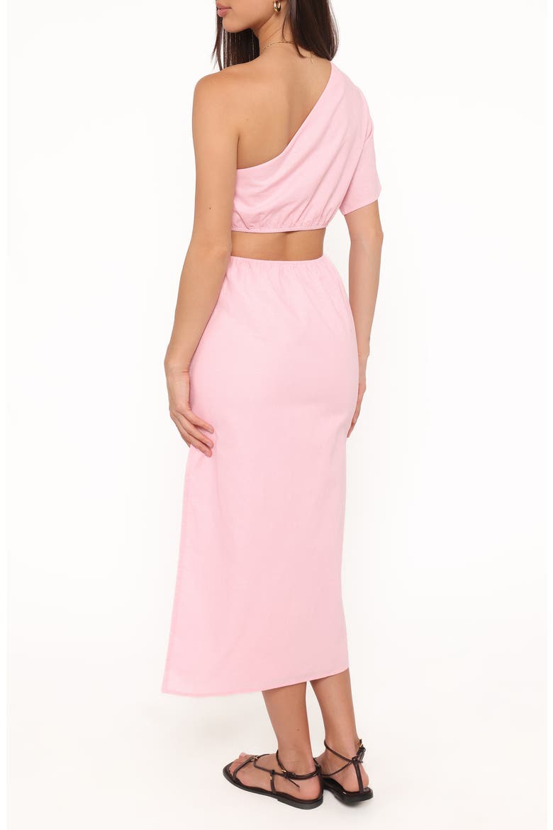 Samira One-Shoulder Cutout Cotton Blend Midi Dress, Alternate, color, PINK