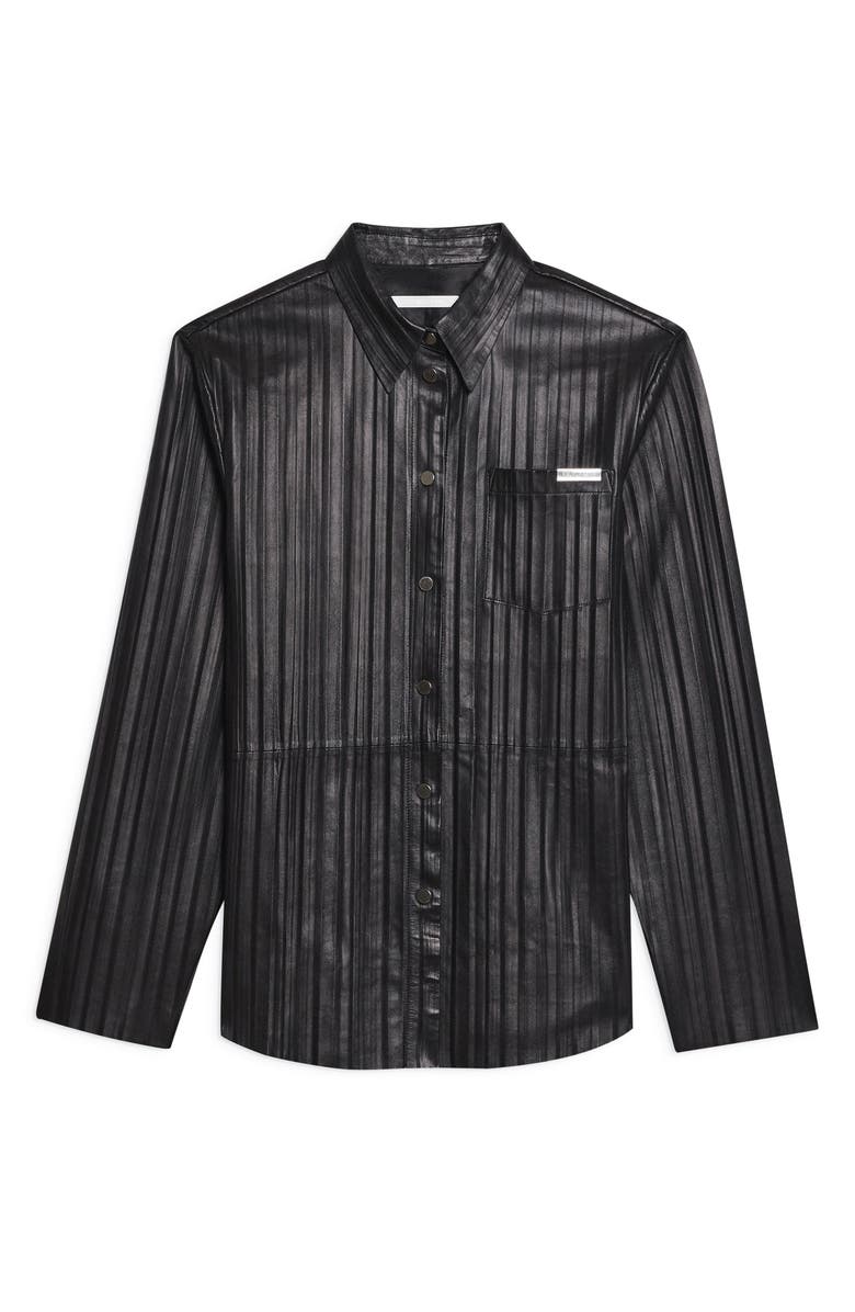 Helmut Lang Pleated Leather Shirt, Alternate, color, 