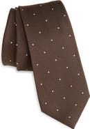 TOM FORD Brown Pin Dot Silk Tie