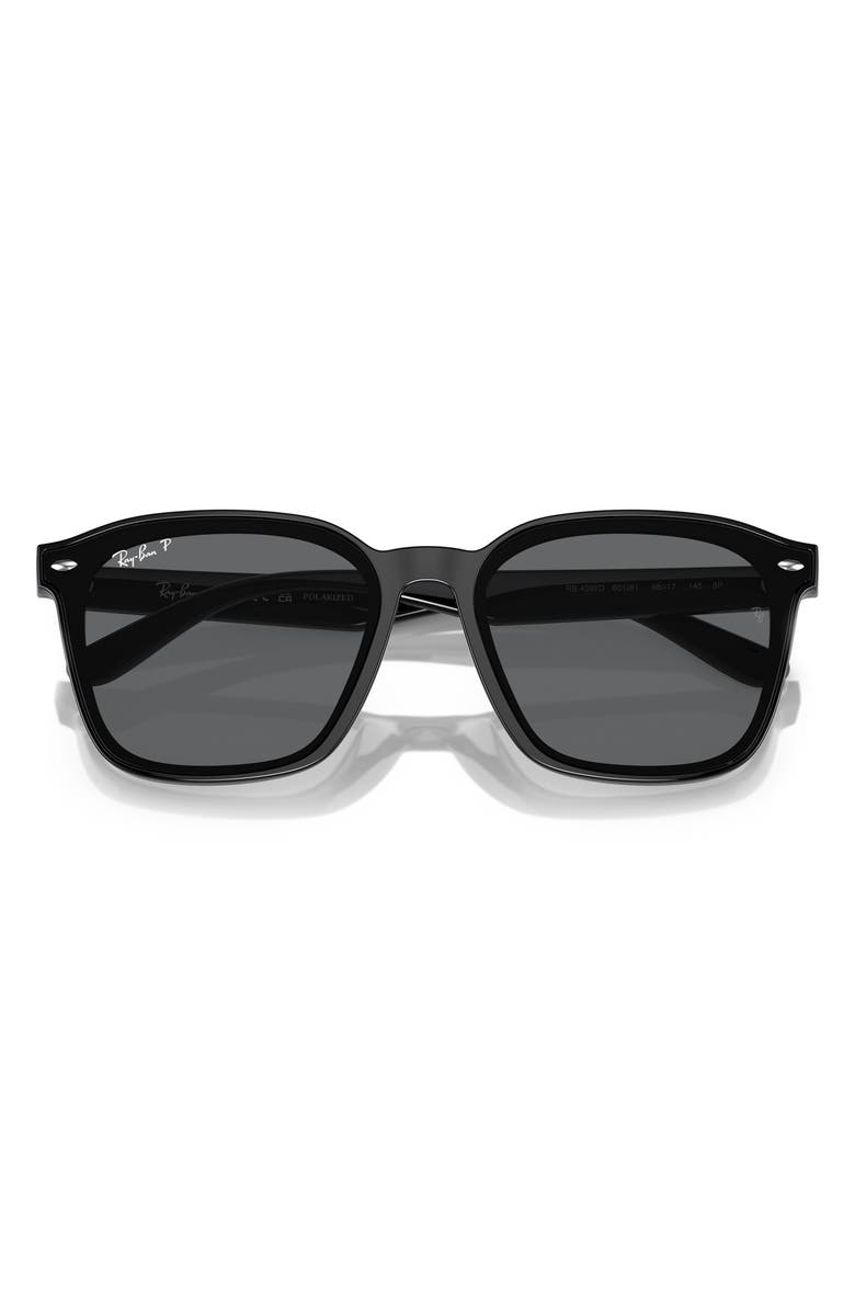 Ray-Ban 66mm Polarized Oversize Square Sunglasses, Alternate, color, Black / Dark Grey Polar