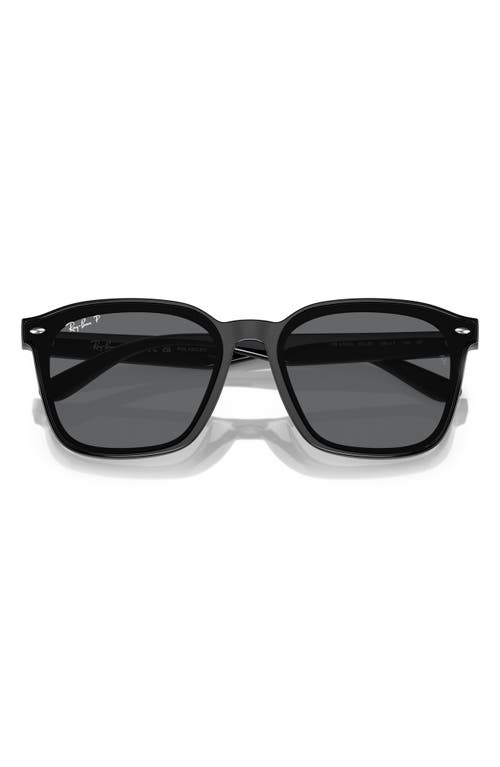 Ray Ban Ray-ban 66mm Polarized Oversize Square Sunglasses In Black