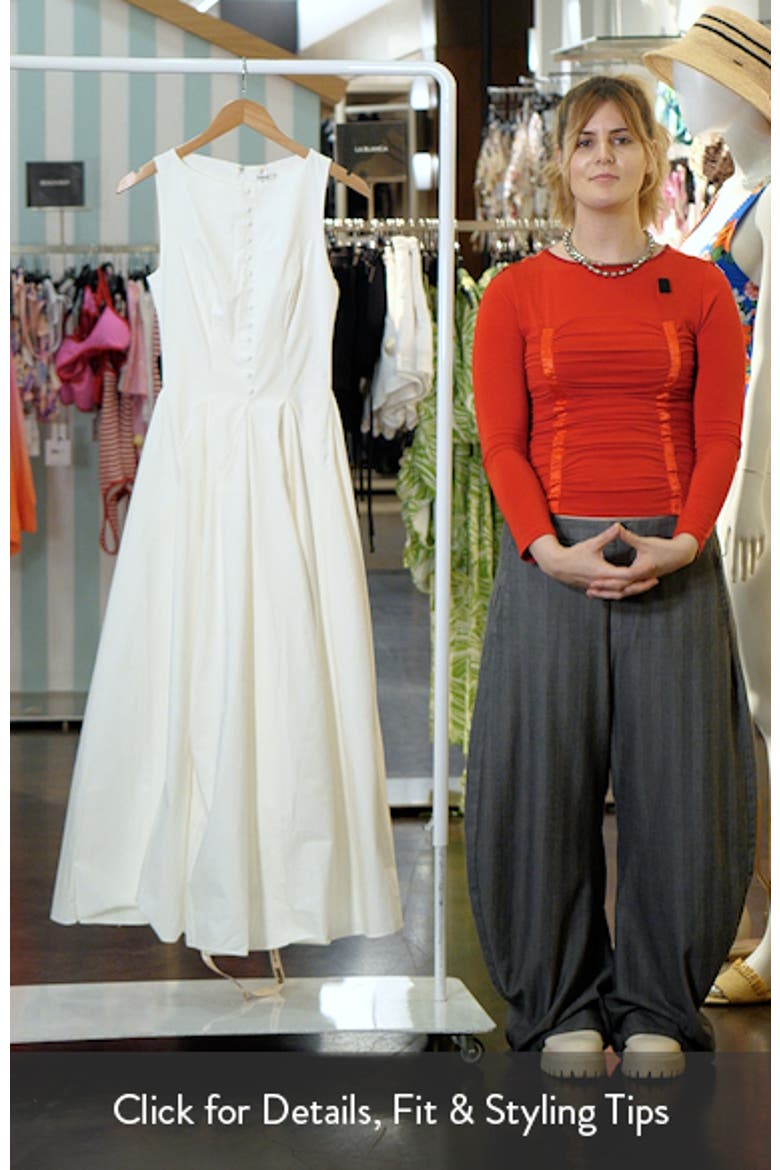 Azalina Pleated Cotton Midi Dress video