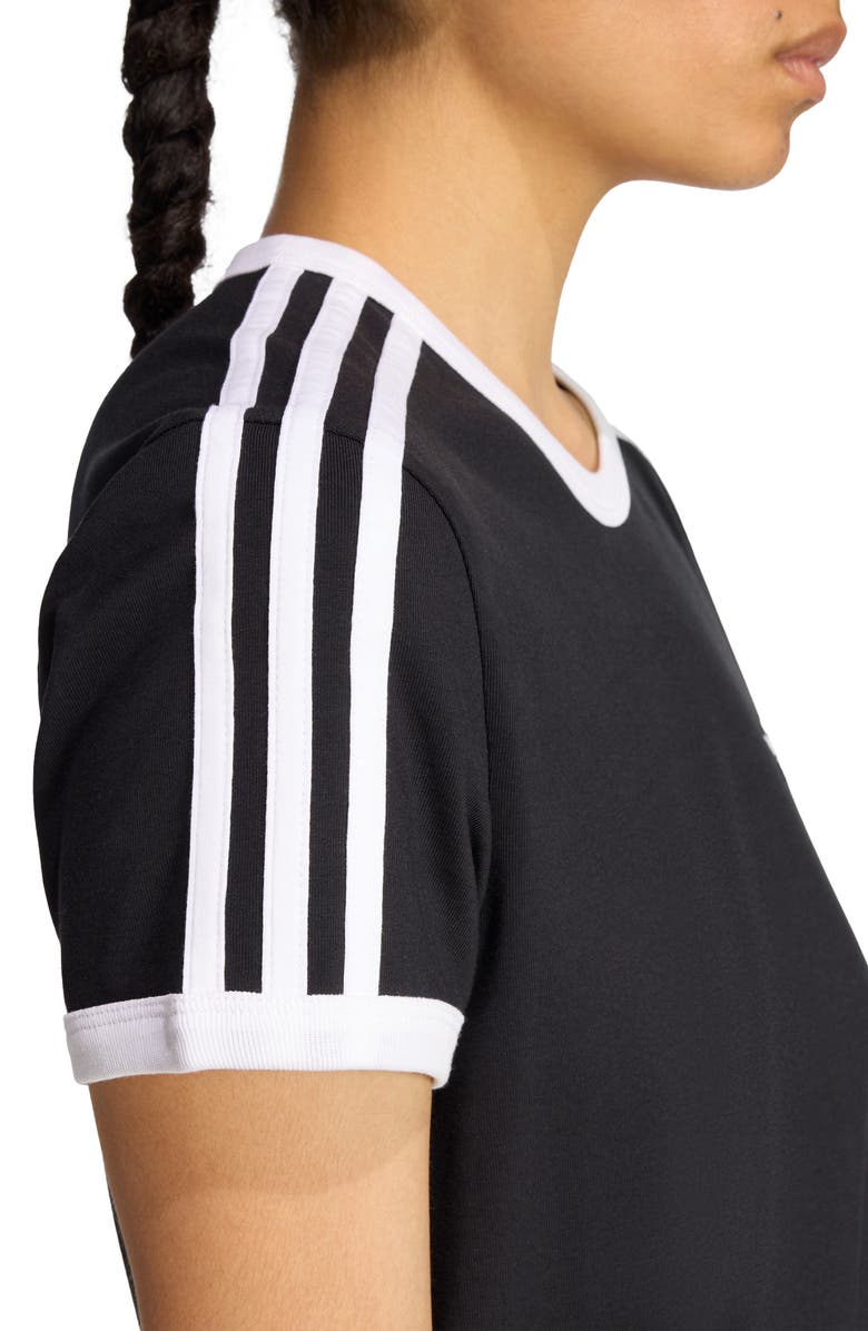 adidas Originals 3-Stripes Stretch Cotton Midi Dress, Alternate, color, 