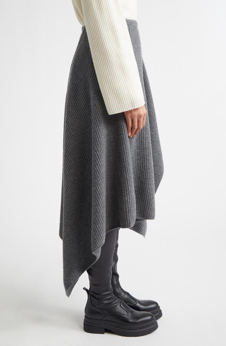 EENK Layered Rib Wool Sweater Skirt, Alternate, color, Grey Wool