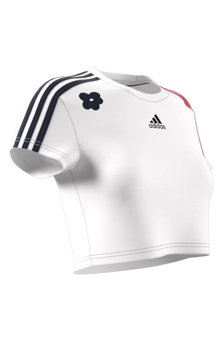 adidas Flower Crop 3-Stripes T-Shirt, Alternate, color, 