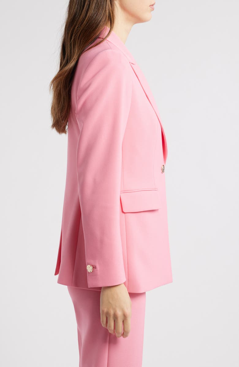 Anne Klein One-Button Stretch Knit Blazer, Alternate, color, Pink Dahlia