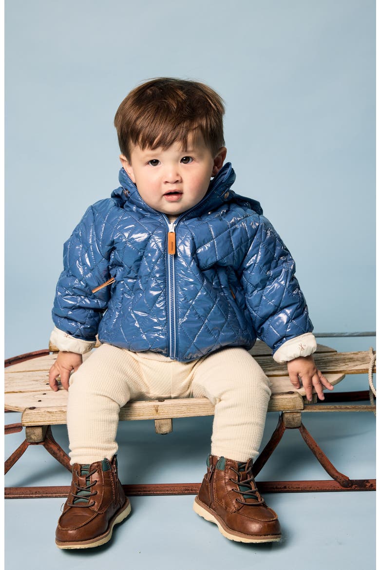 Shiny Quilted Puffer Jacket, Alternate, color, Shiny Mountain Blue
