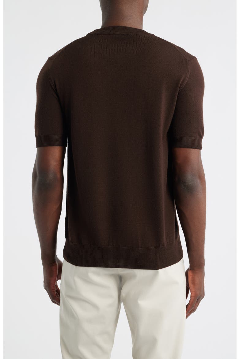 Cashwool® Short Sleeve Crewneck Sweater, Alternate, color, CHOCOLATE