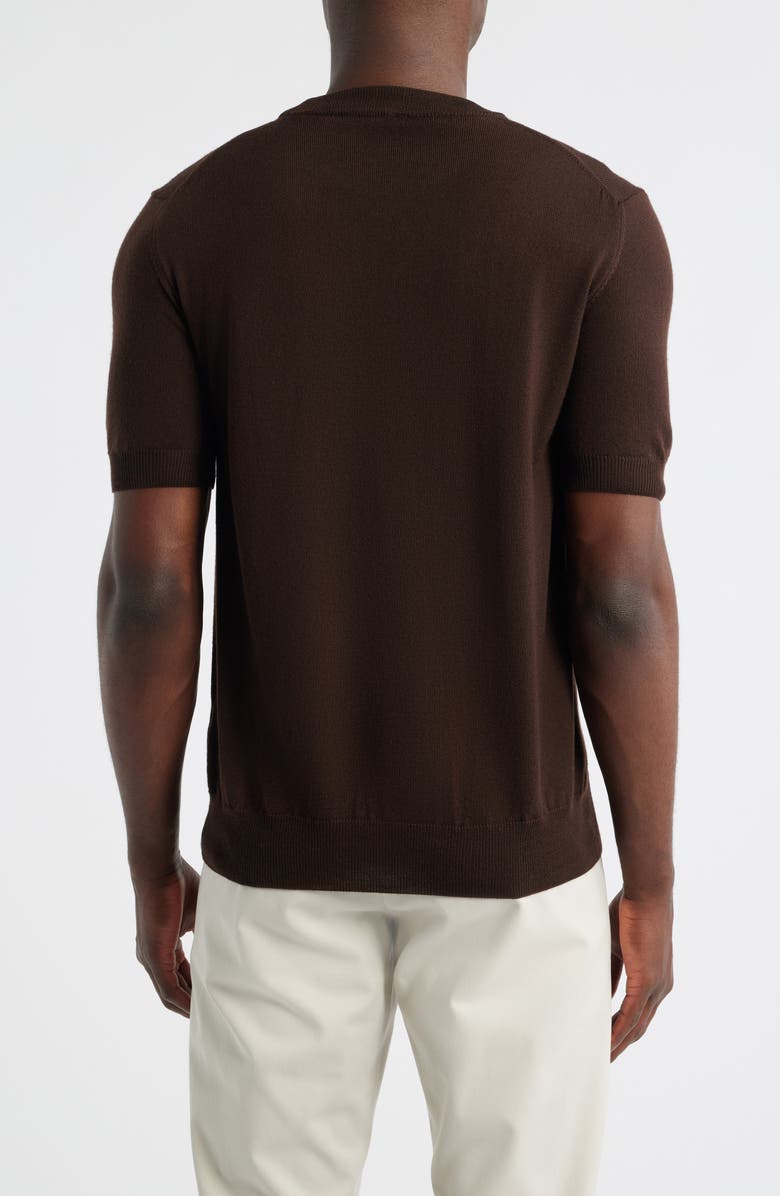 Aurélien Cashwool<sup>®</sup> Short Sleeve Crewneck Sweater, Alternate, color, Chocolate