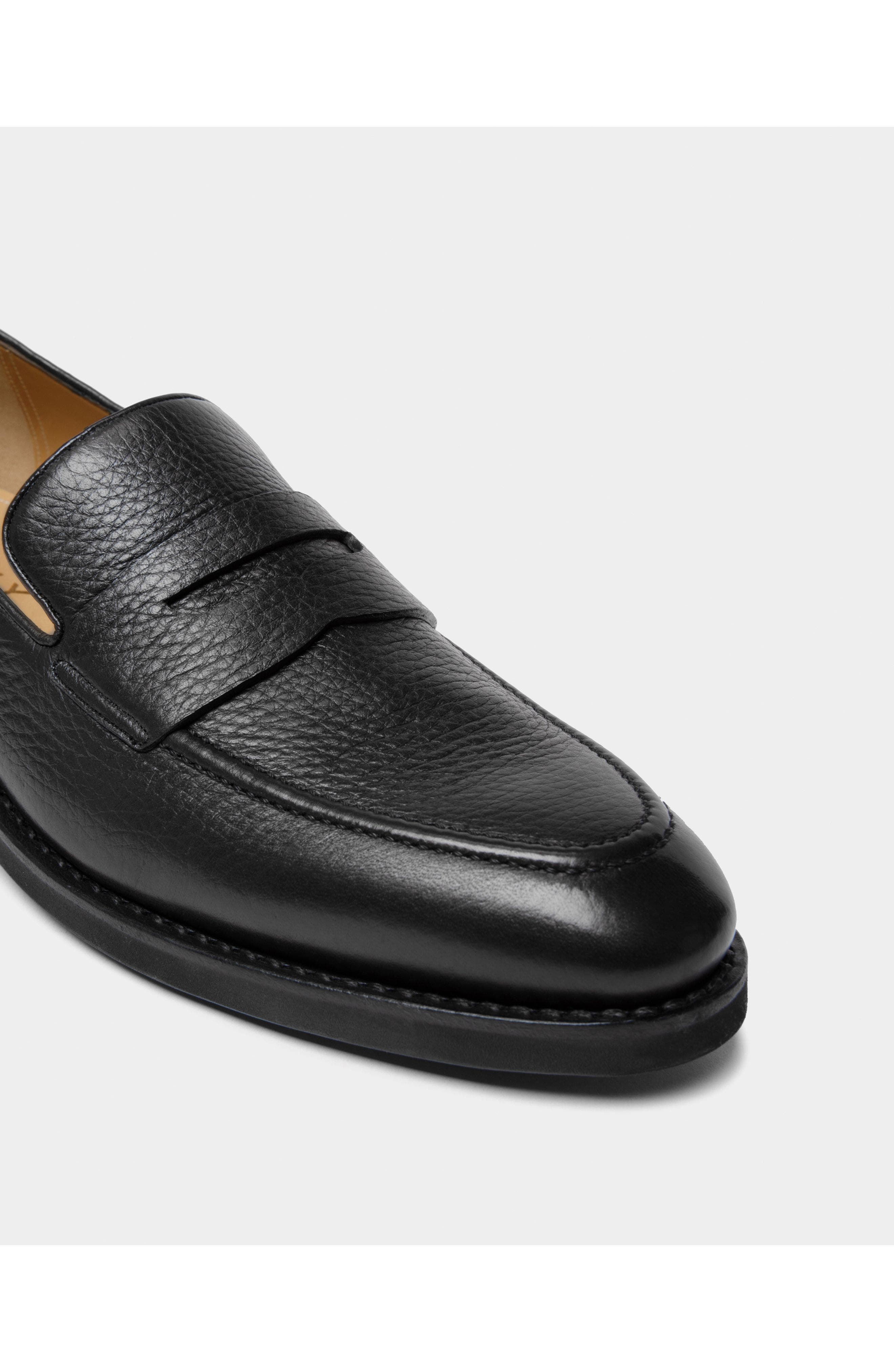 Bally Scribe Un Loafer in Deer Leather, Alternate, color, Black