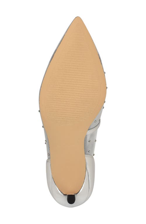 Nine West Exxtra Pointed Toe Pump In Silver Mesh