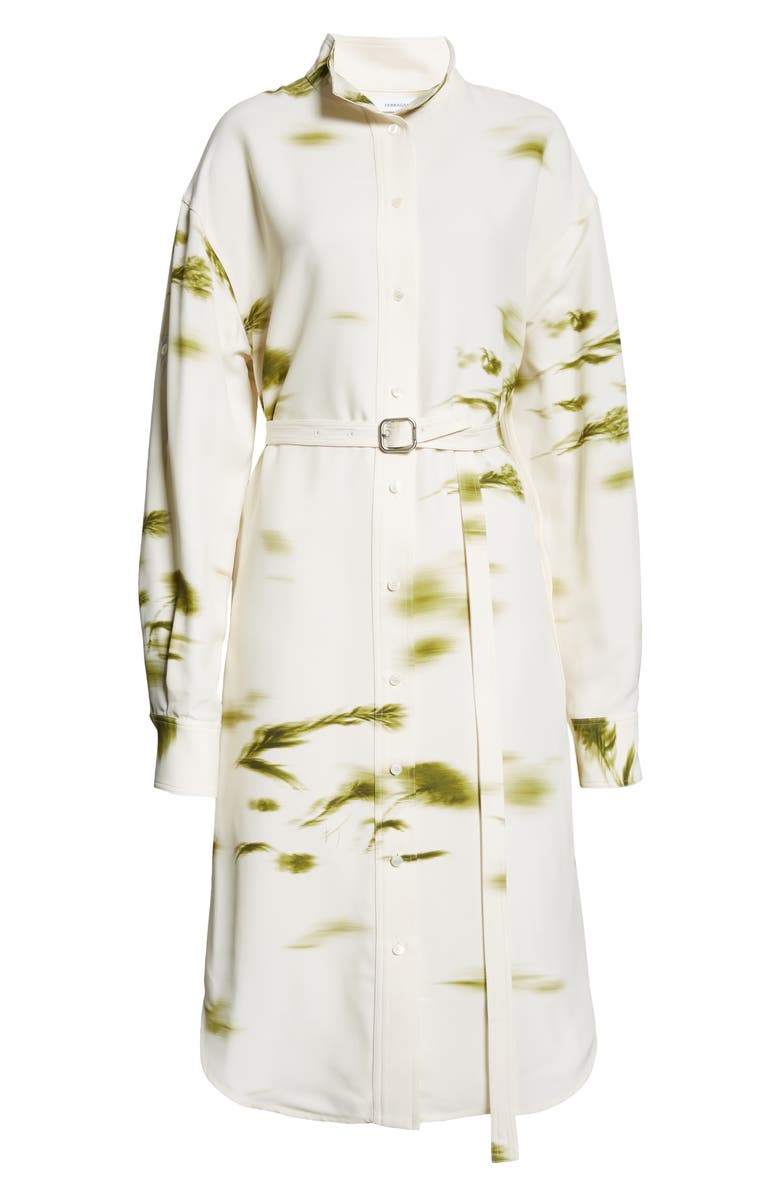 FERRAGAMO Blossom Print Long Sleeve Cady Shirtdress, Alternate, color, 