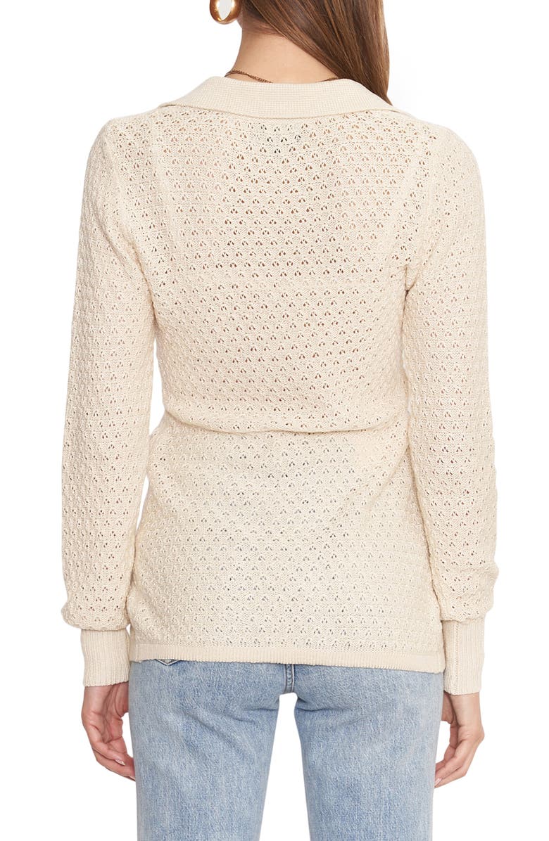 4SI3NNA Millie Pointelle Cardigan, Alternate, color, Natural