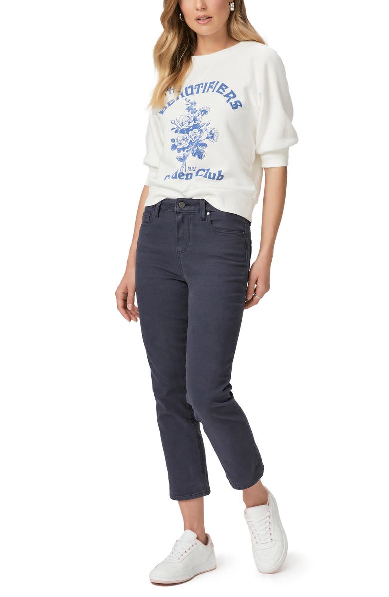 PAIGE Cindy High Waist Crop Slim Straight Leg Jeans, Alternate, color, Vintage Navy Haze