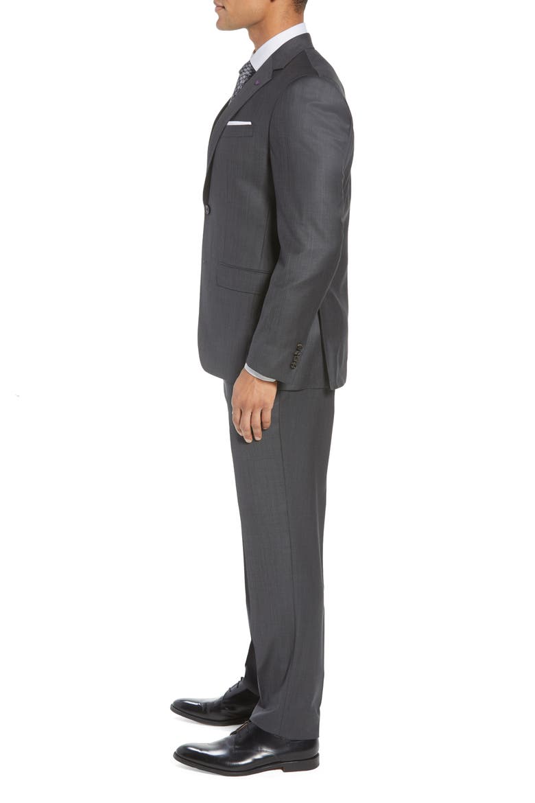Jay Trim Fit Solid Wool Suit, Alternate, color, CHARCOAL