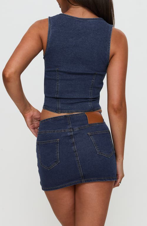 Princess Polly Edenette Lace-up Corset Top In Blue