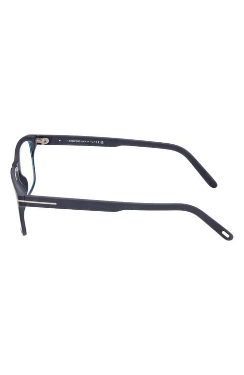 Tom Ford 54mm Rectangular Blue Light Blocking Glasses In Blue