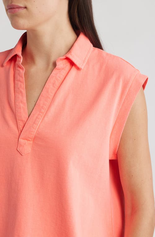 Frank & Eileen Olivia Popover Collar Tank In Wild Strawberry In Pink