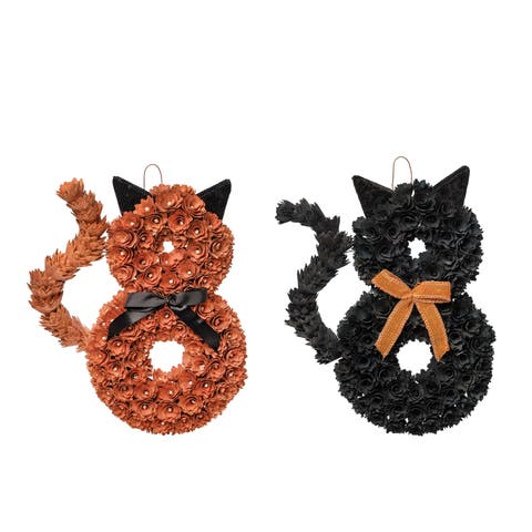 Stripe / Black Cat A/2 Halloween Ornaments