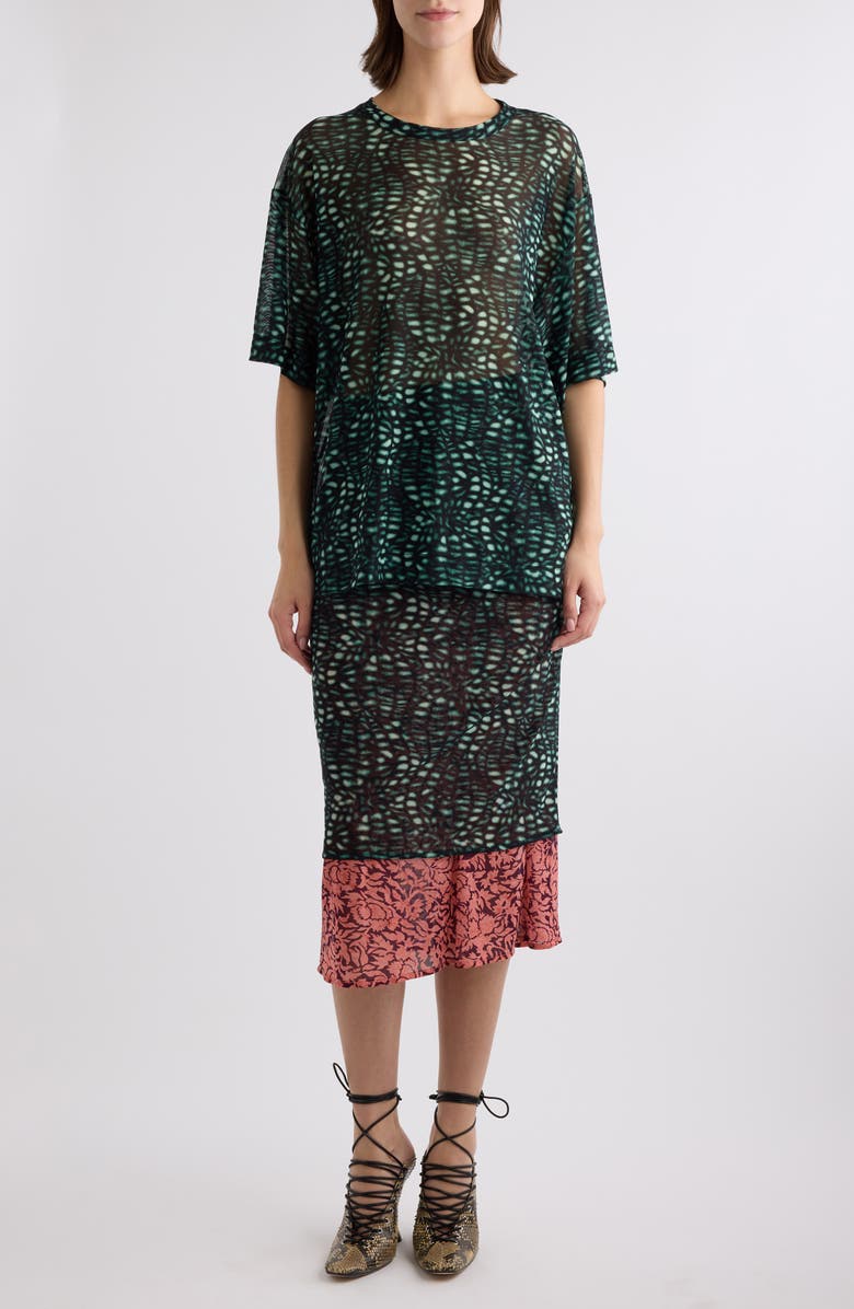 Dries Van Noten Hoge Print Mesh T-Shirt, Alternate, color, 